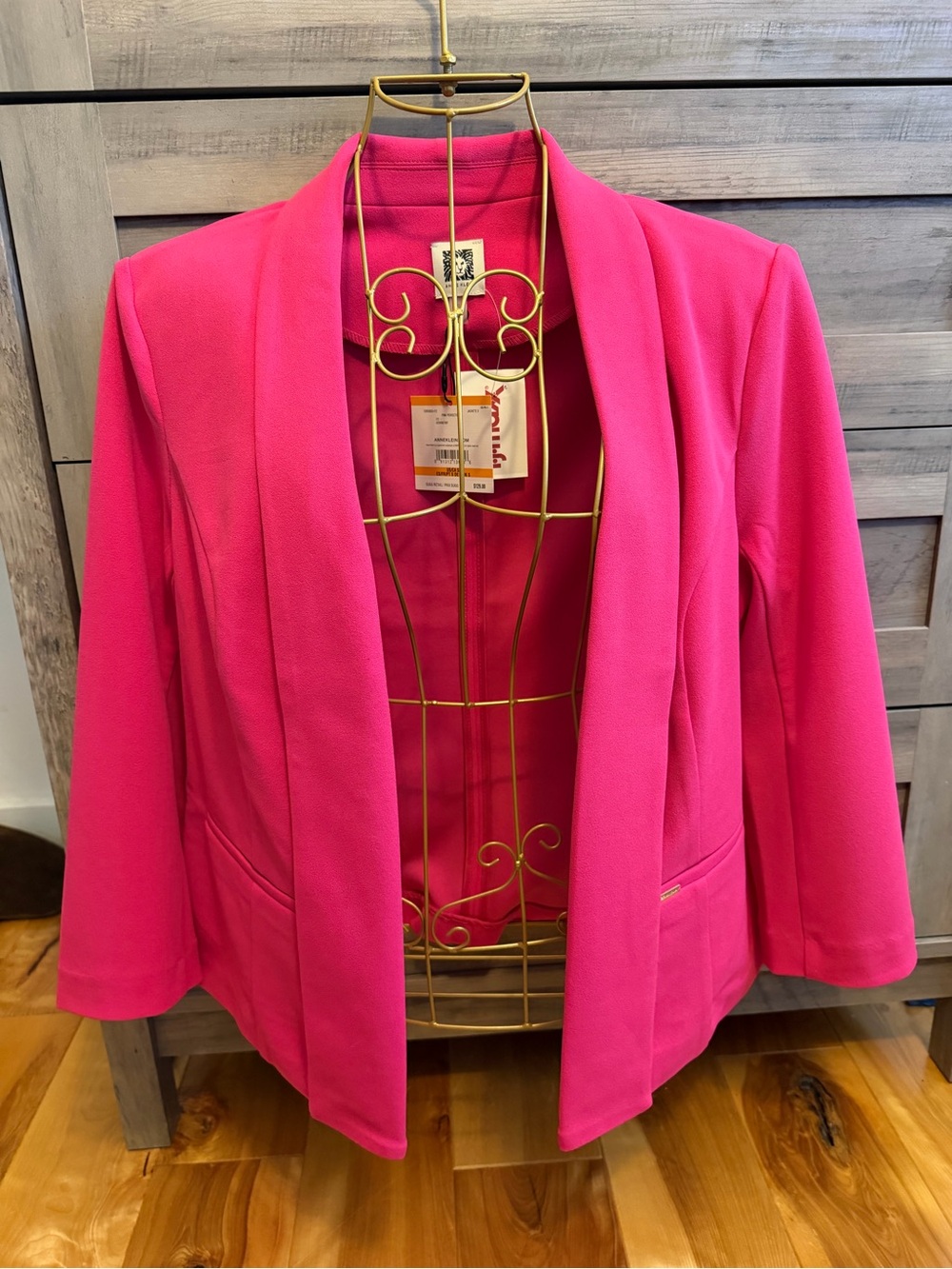 NWT Anne Klein Fuchsia Open-Front Women's Blazer Jacket